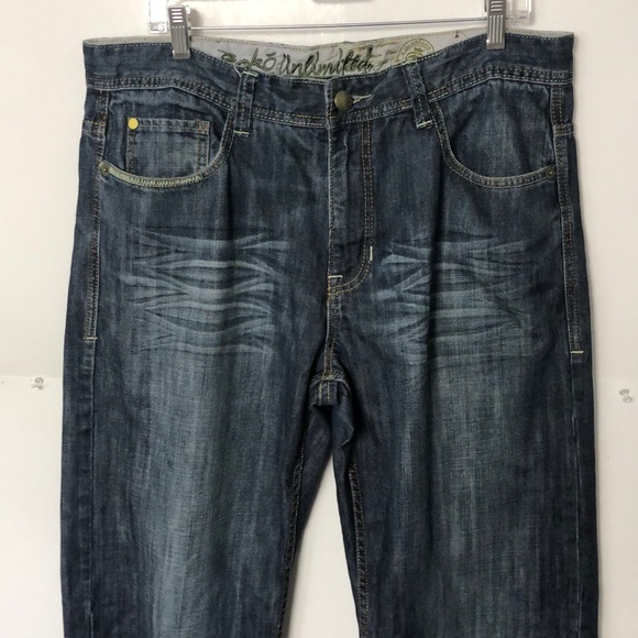 Ecko Unlimited Jeans 36 x 31 Dark wash loose fit - Picture 3 of 8